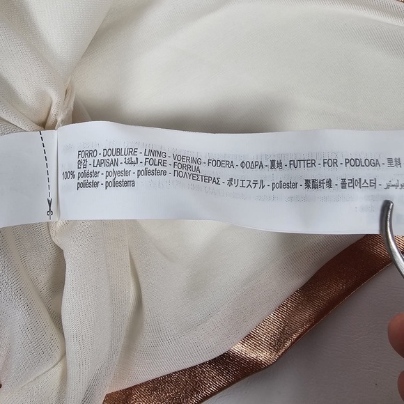 NWOT ZARA Strapless Metallic Bronze Gold Corset Tube Top Faux Leather 3067/042 M - Picture 13 of 13